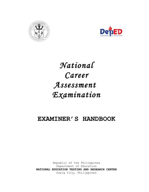 national career assessment examination|NCAE Examiner's Handbook .